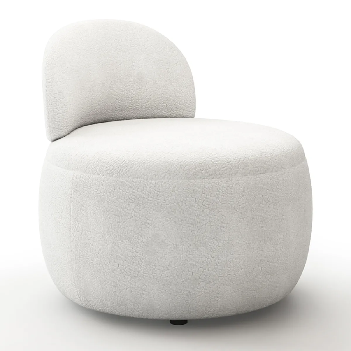 Fauteuil Design En Bouclette Fausse Fourrure Tapissée - Boucles Blanches - Melanie Blanc