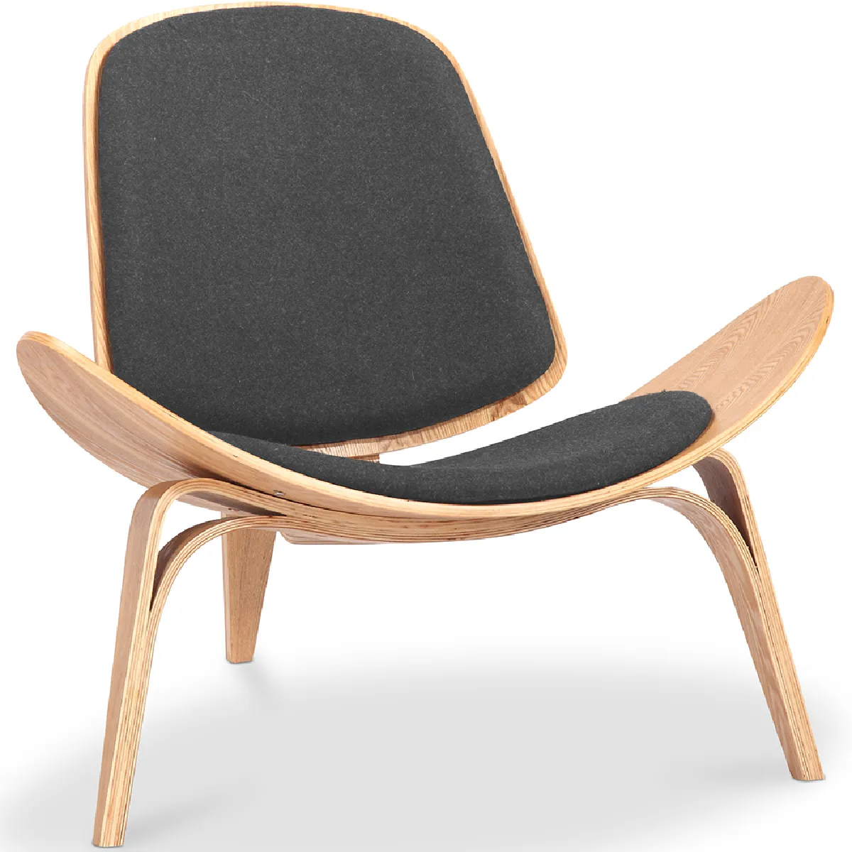 Fauteuil design - Fauteuil scandinave - Revêtement en tissu - Lucy Gris foncé Fauteuil design - Fauteuil scandinave - Revêtement en tissu - Lucy Gris foncé
