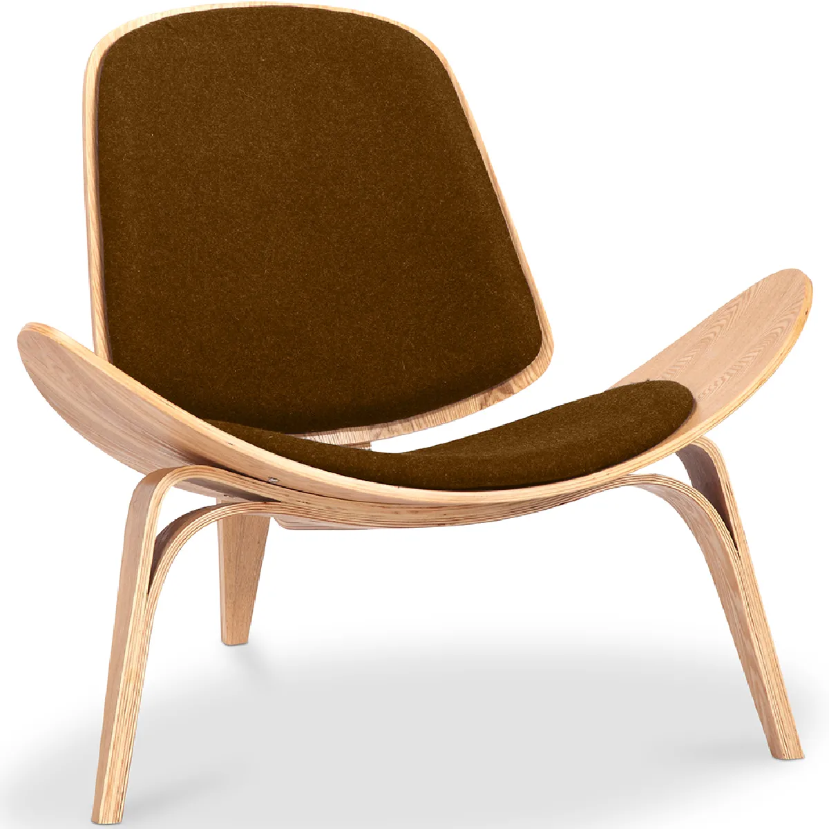 Fauteuil design - Fauteuil scandinave - Revêtement en tissu - Lucy Marron Fauteuil design - Fauteuil scandinave - Revêtement en tissu - Lucy Marron