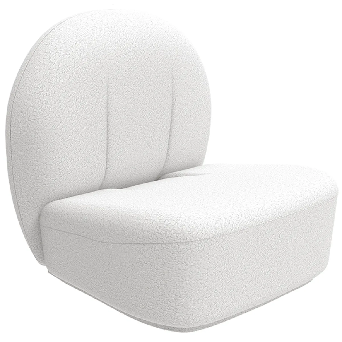 Fauteuil design En Bouclette Fausse Fourrure Tapissée - Boucles Blanches - Loraine Blanc