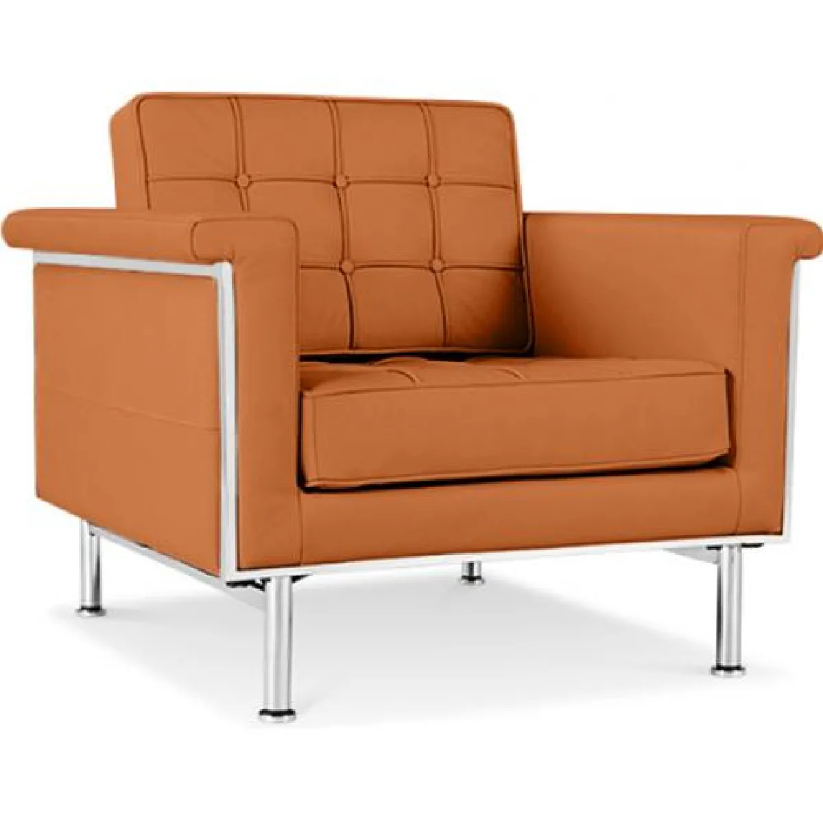 Fauteuil avec accoudoirs - Revêtu de cuir - Town Marron clair Fauteuil avec accoudoirs - Revêtu de cuir - Town Marron clair