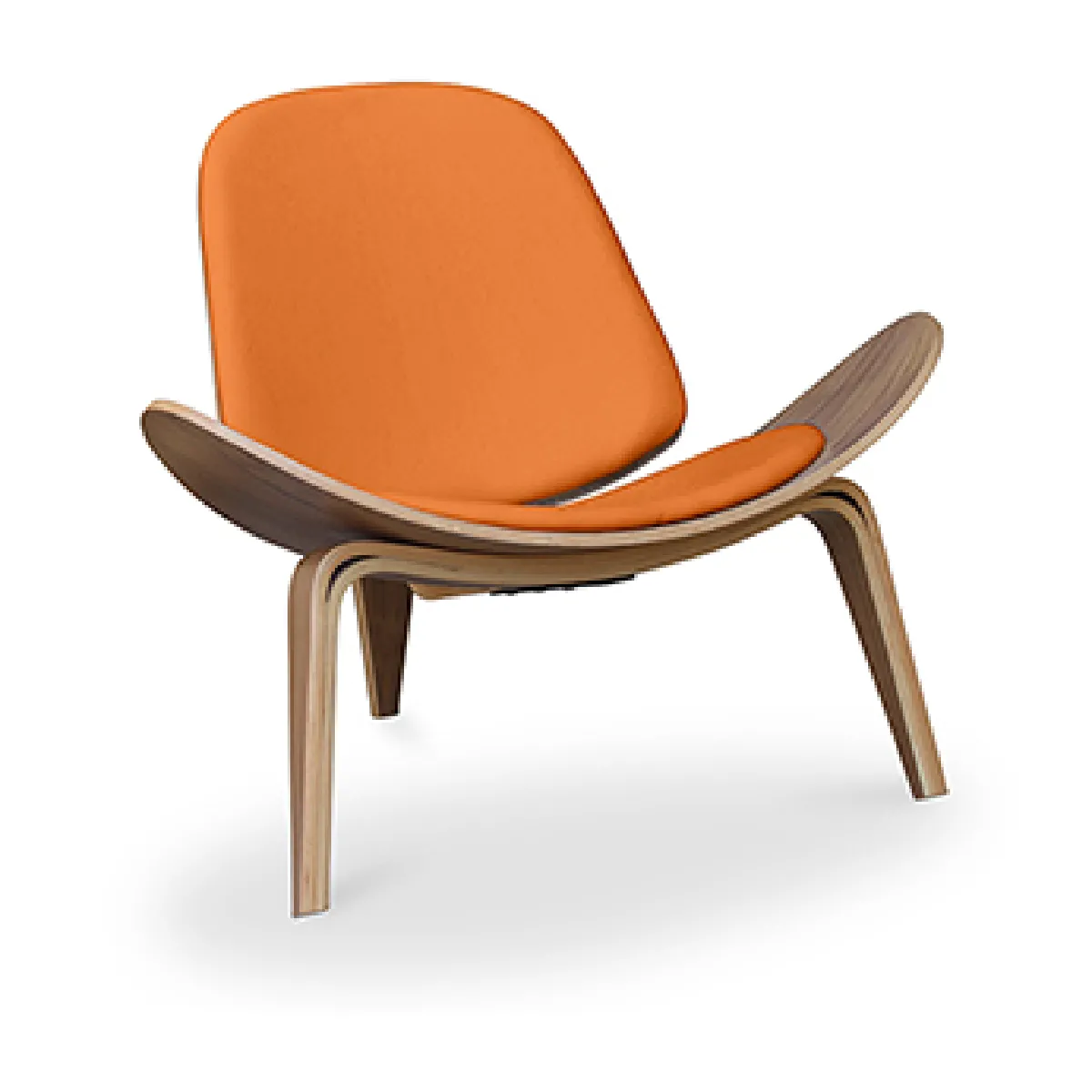 Fauteuil design - Fauteuil scandinave - Revêtement en similicuir - Lucy Orange