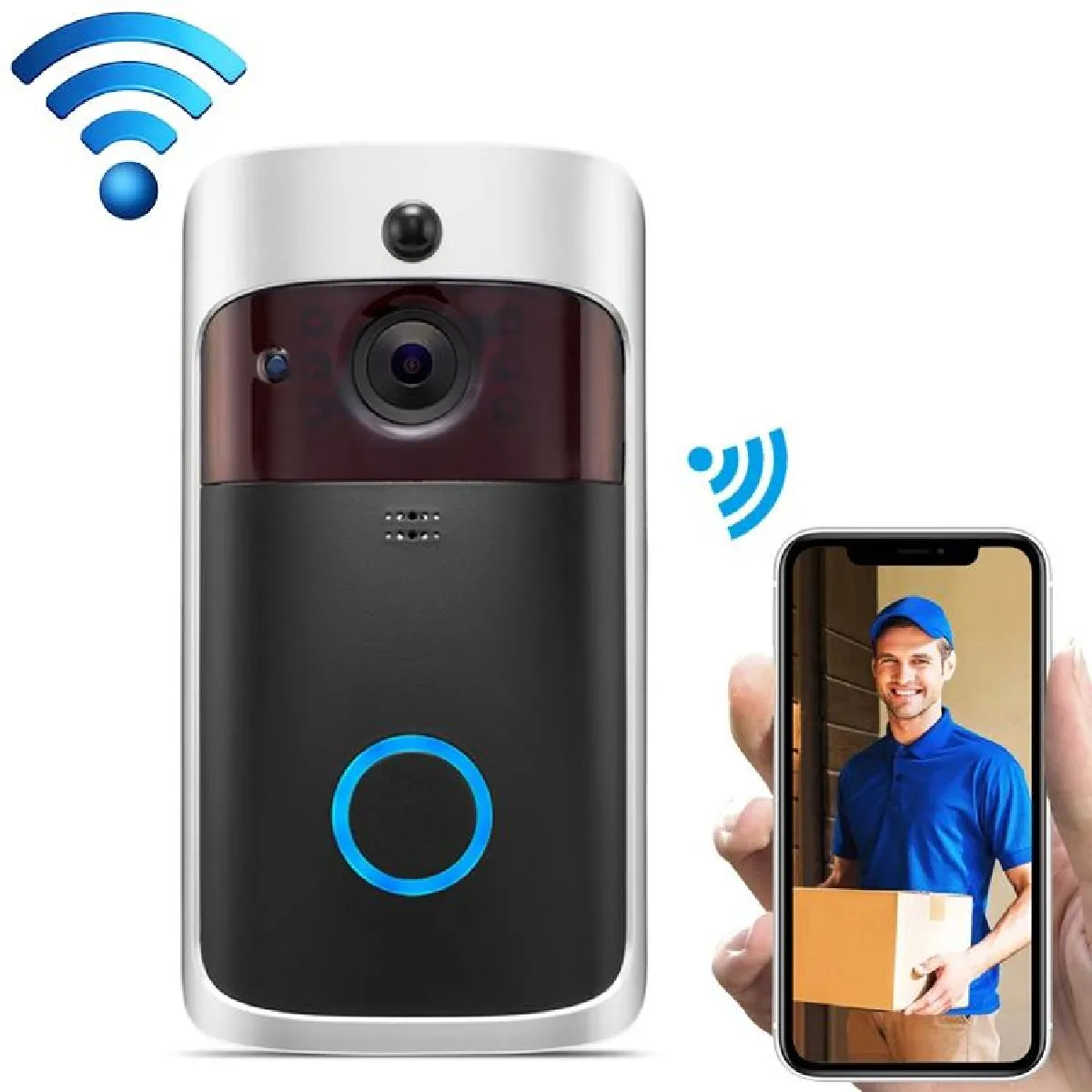 Yonis Interphone Vidéo Sécurité Sans Fil Wifi