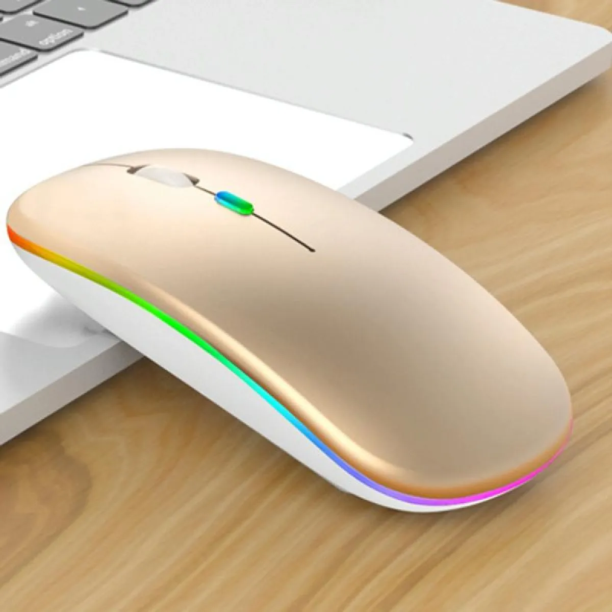 YONIS - Souris Sans Fil - Bluetooth - Rechargeable - Ergonomique - Or - Image 2