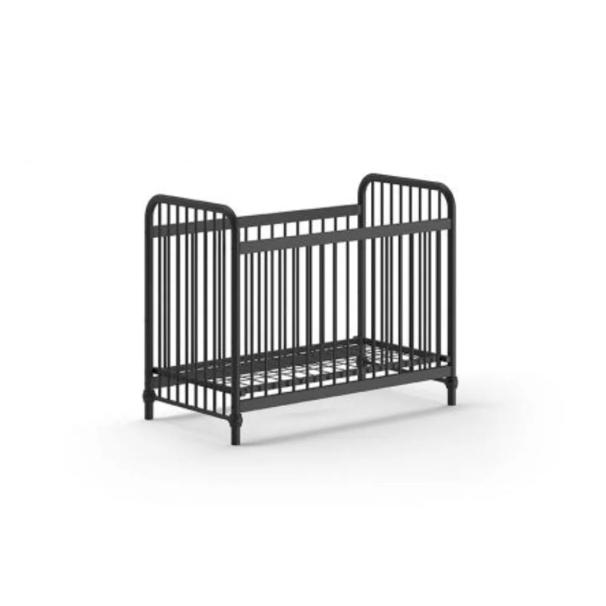 MES Lit bébé Métal Noir 60x120 cm