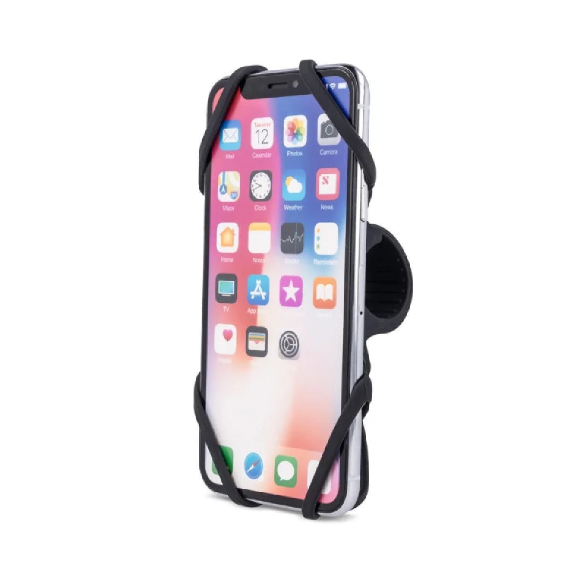 Partel Noir Support Vélo Fixe Pour Smartphone Universel De 4" Jusqu'à 6"