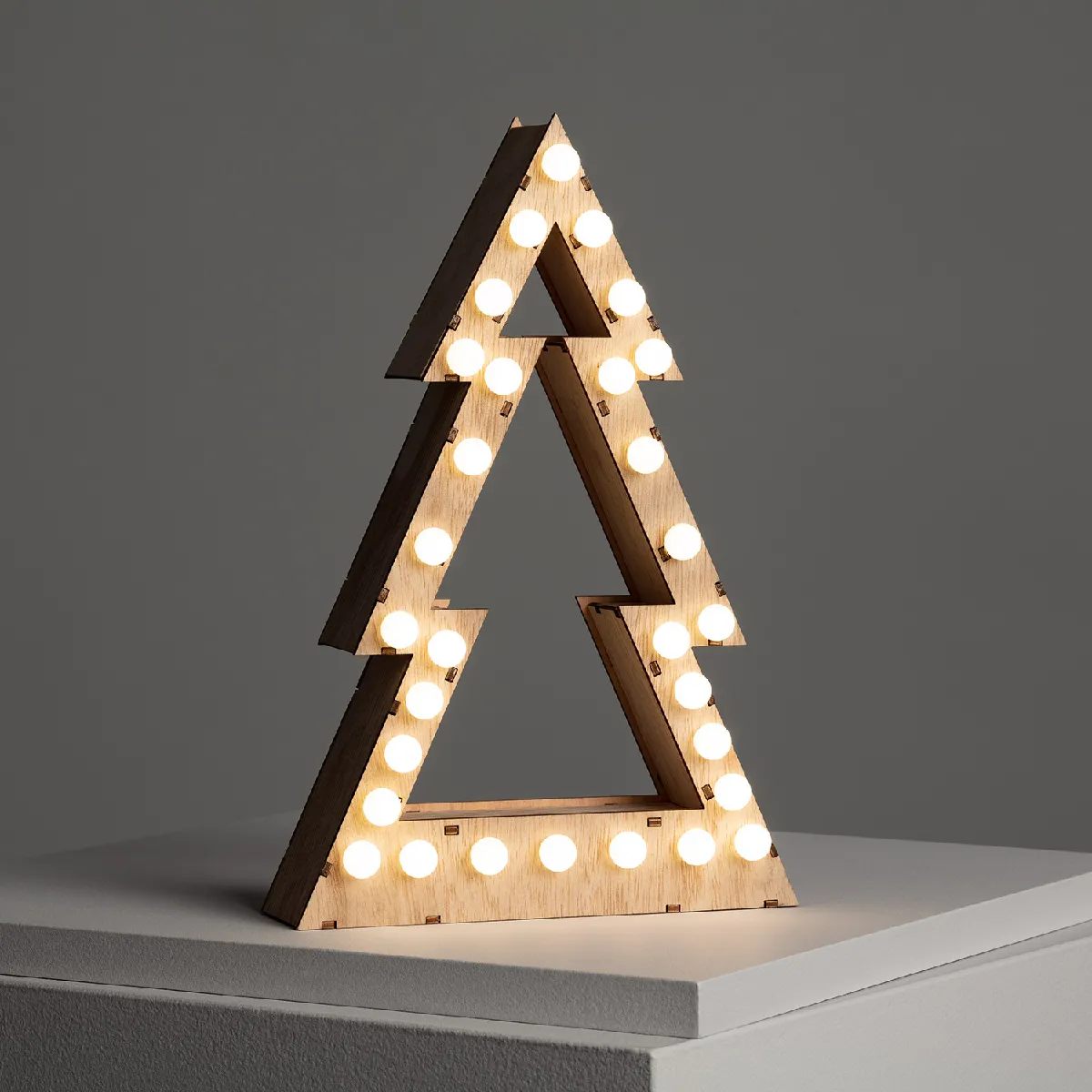 Ledkia Sapin de Noël LED Bois