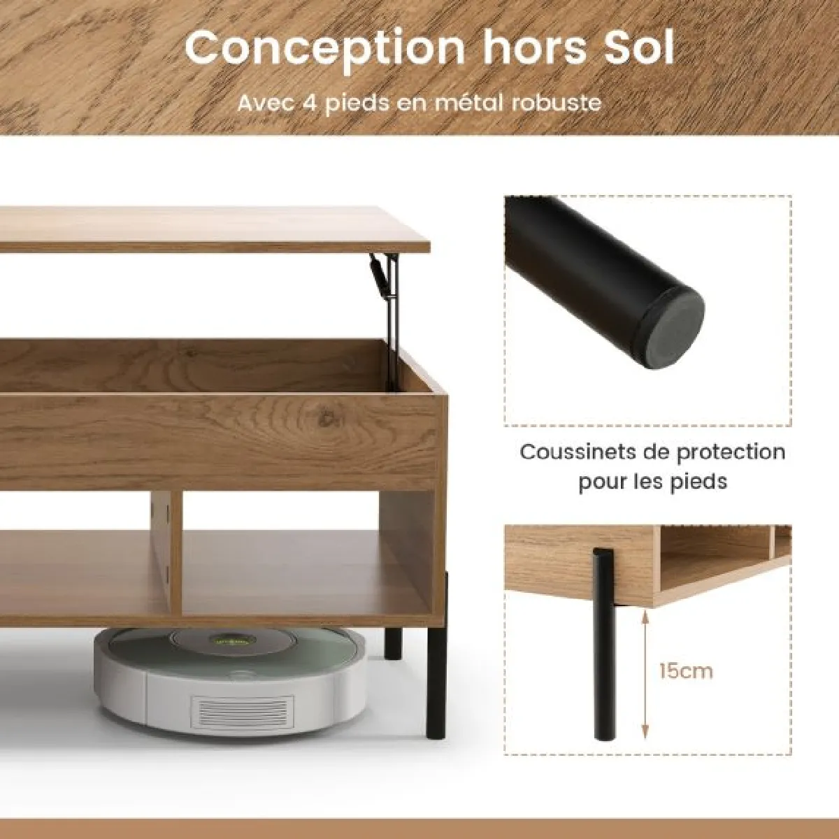 Meilleurs prix pour Table basse relevable Helloshop26