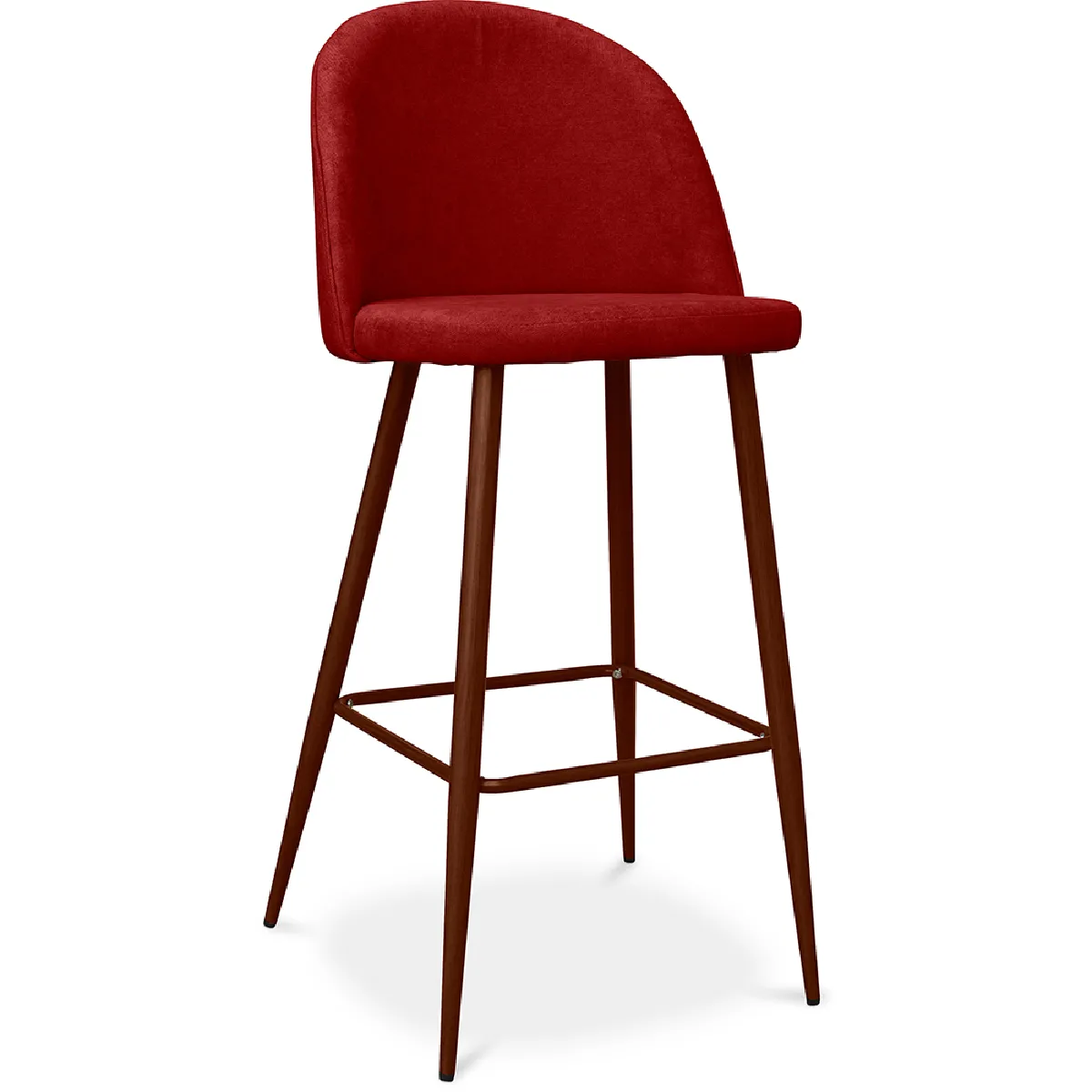 Tabouret rembourré en tissu Design scandinave 76cm Evelyne Jaune - vue 7