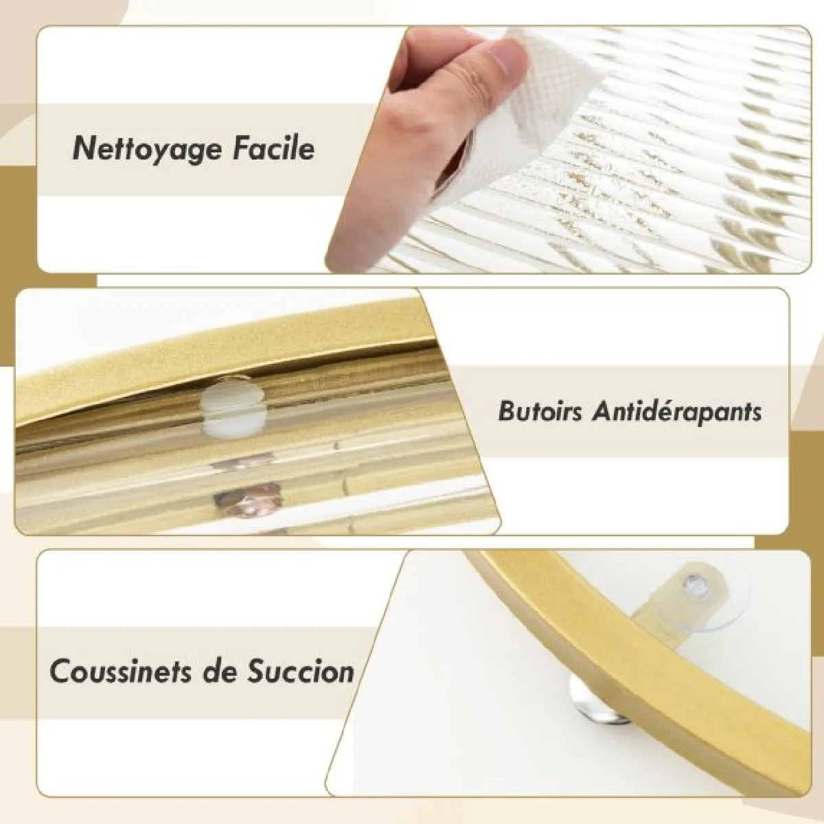 Comparer les prix de Table basse 60,5 cm - Or/Verre