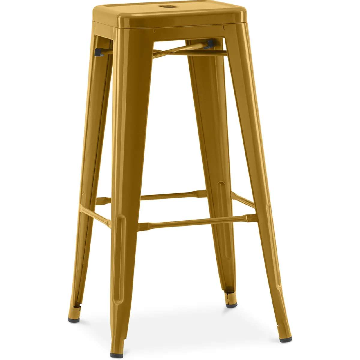 Tabouret de bar – Style industriel – Acier – 76 cm – Stylix Doré
