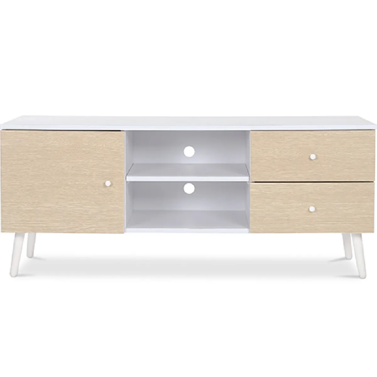 Meuble TV en Bois - Design Scandinave - Norman Bois naturel Meuble TV en Bois - Design Scandinave - Norman Bois naturel