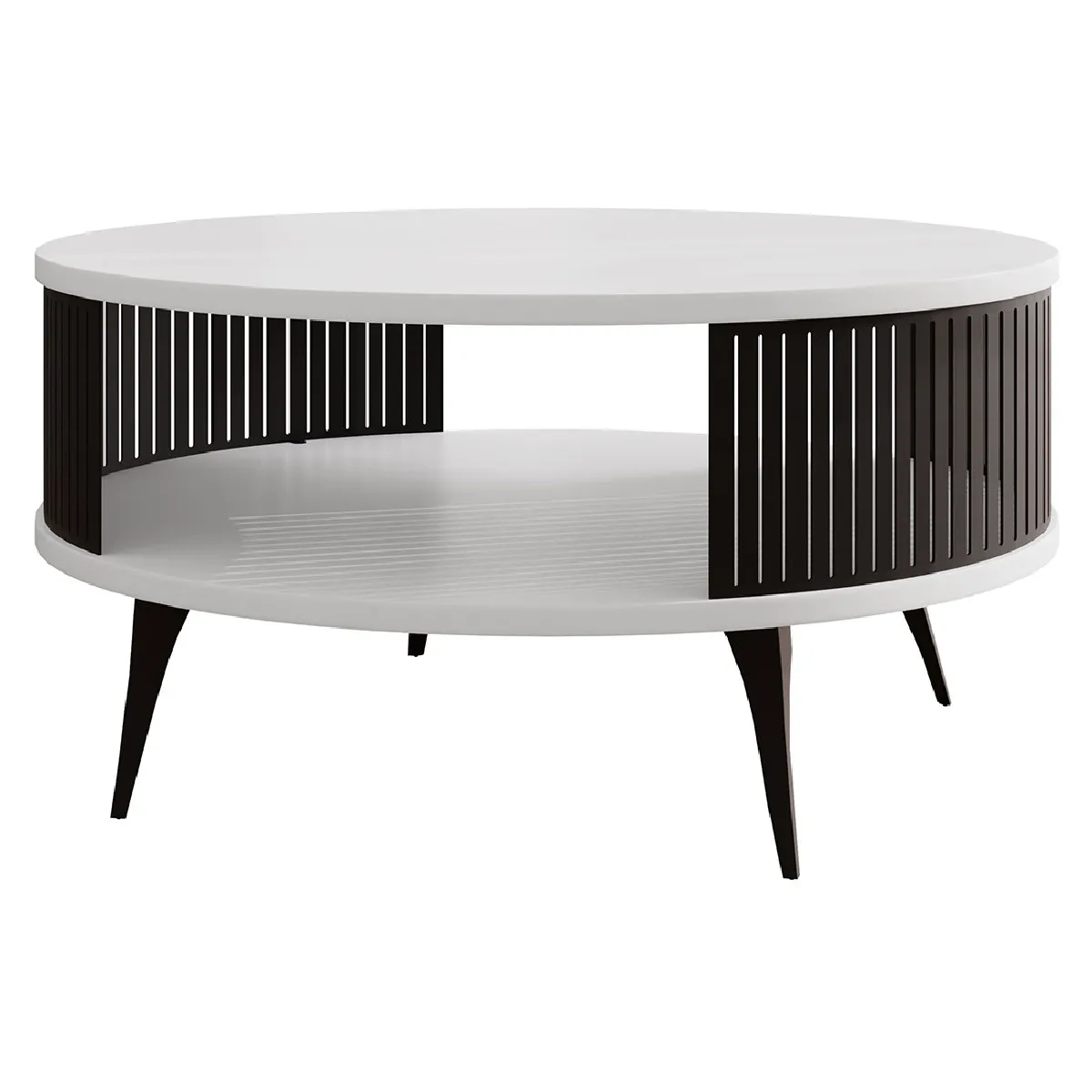 Meilleurs prix pour BestMobilier Table Basse Forini - Blanc et Noir