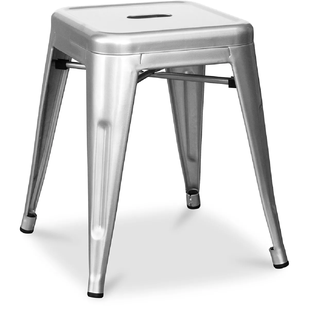 Tabouret Design Industriel - 45cm - Nouvelle Édition - Stylix Argenté