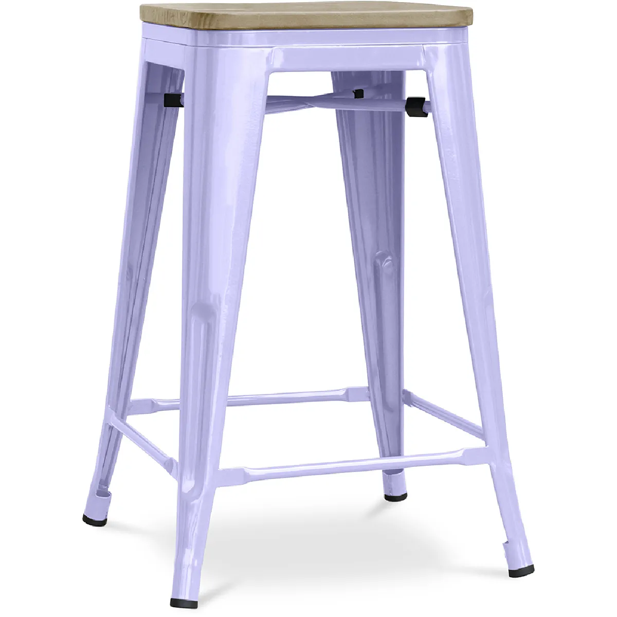 Tabouret de bar design industriel - bois et acier - 61cm - Stylix Lavande Tabouret de bar design industriel - bois et acier - 61cm - Stylix Lavande