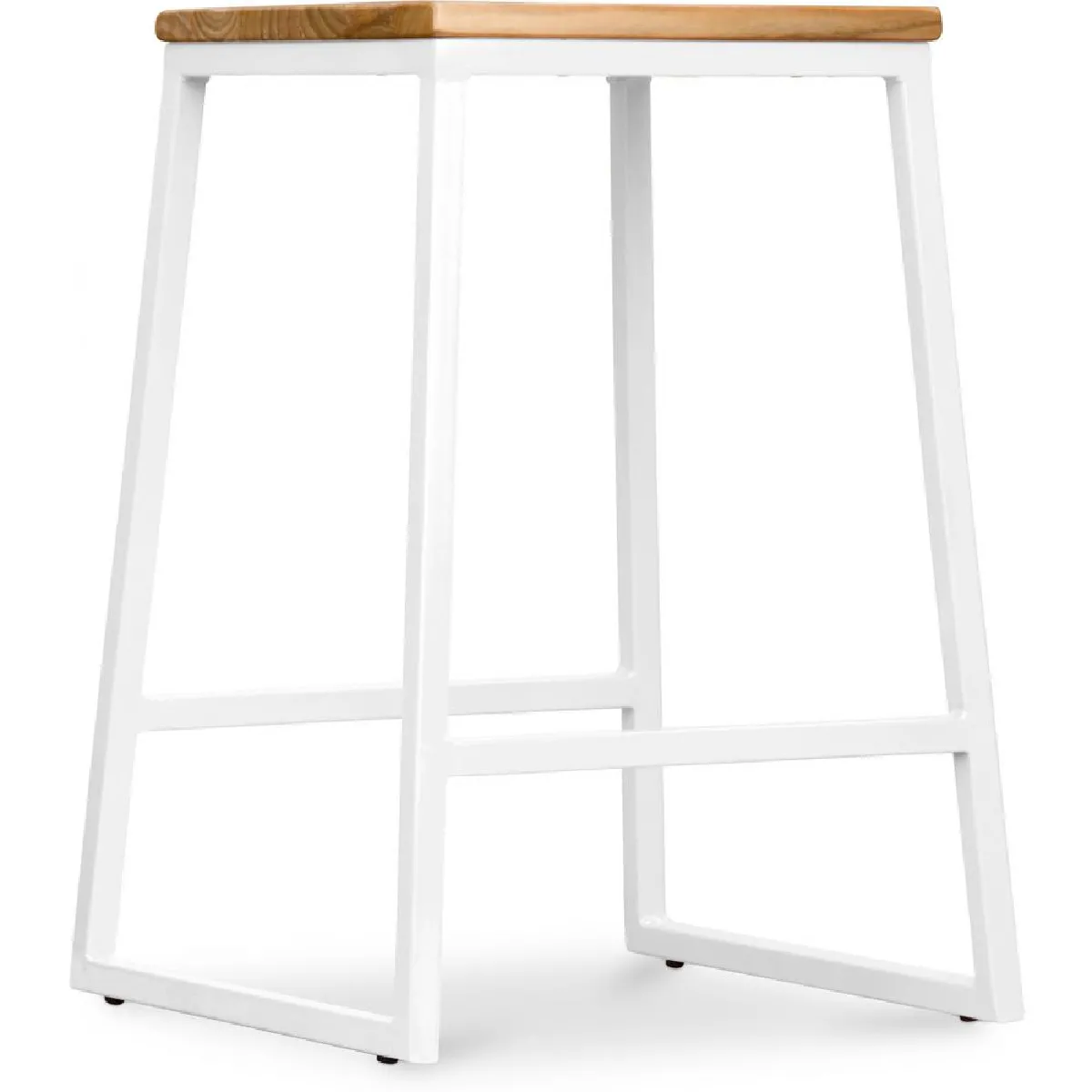 Tabouret de Bar Design Industriel - Bois et Métal - 60cm - Big Boy Blanc Tabouret de Bar Design Industriel - Bois et Métal - 60cm - Big Boy Blanc