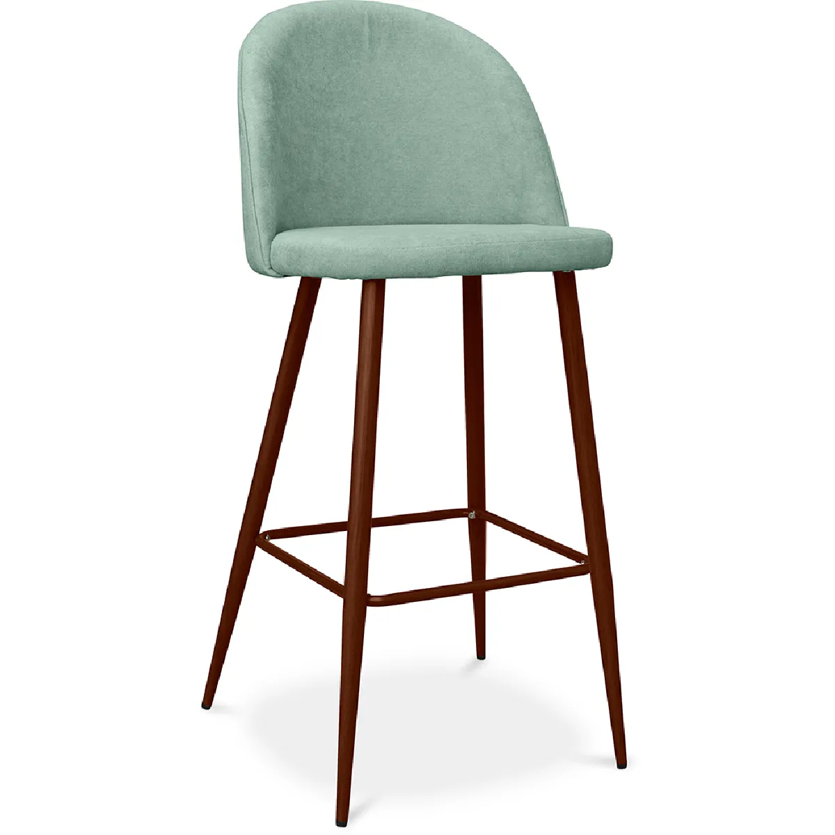 Tabouret rembourré en tissu Design scandinave 76cm Evelyne Jaune - vue 4