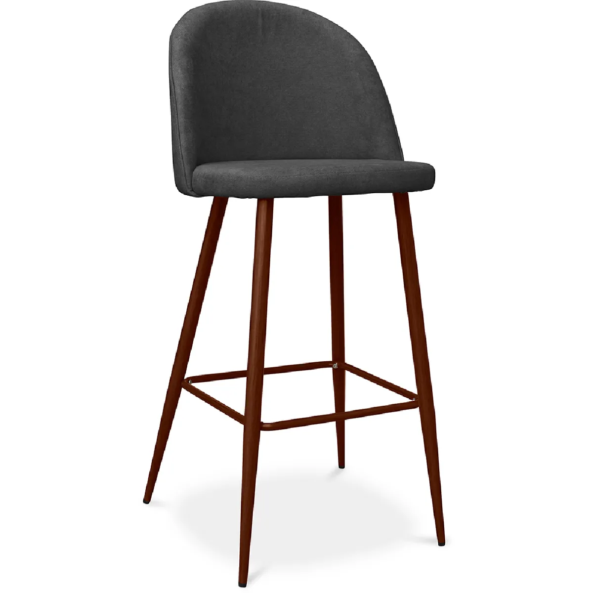 Tabouret rembourré en tissu Design scandinave 76cm Evelyne Jaune - vue 6
