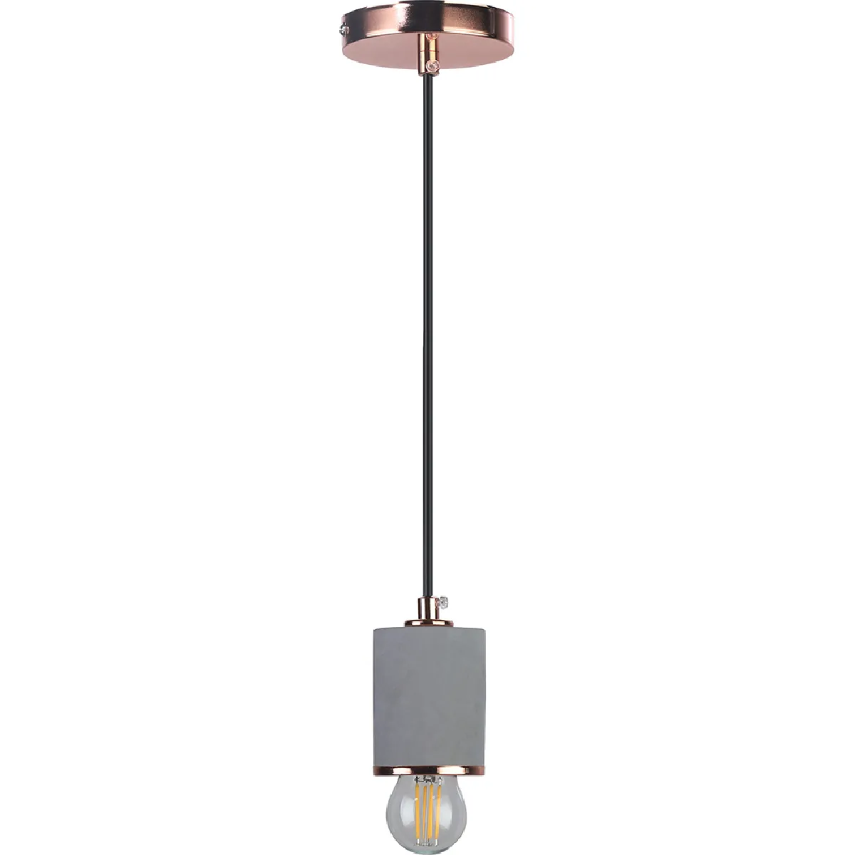 Lampe de plafond - Lampe suspendue - Métal et béton - Felippo Or rose chromé