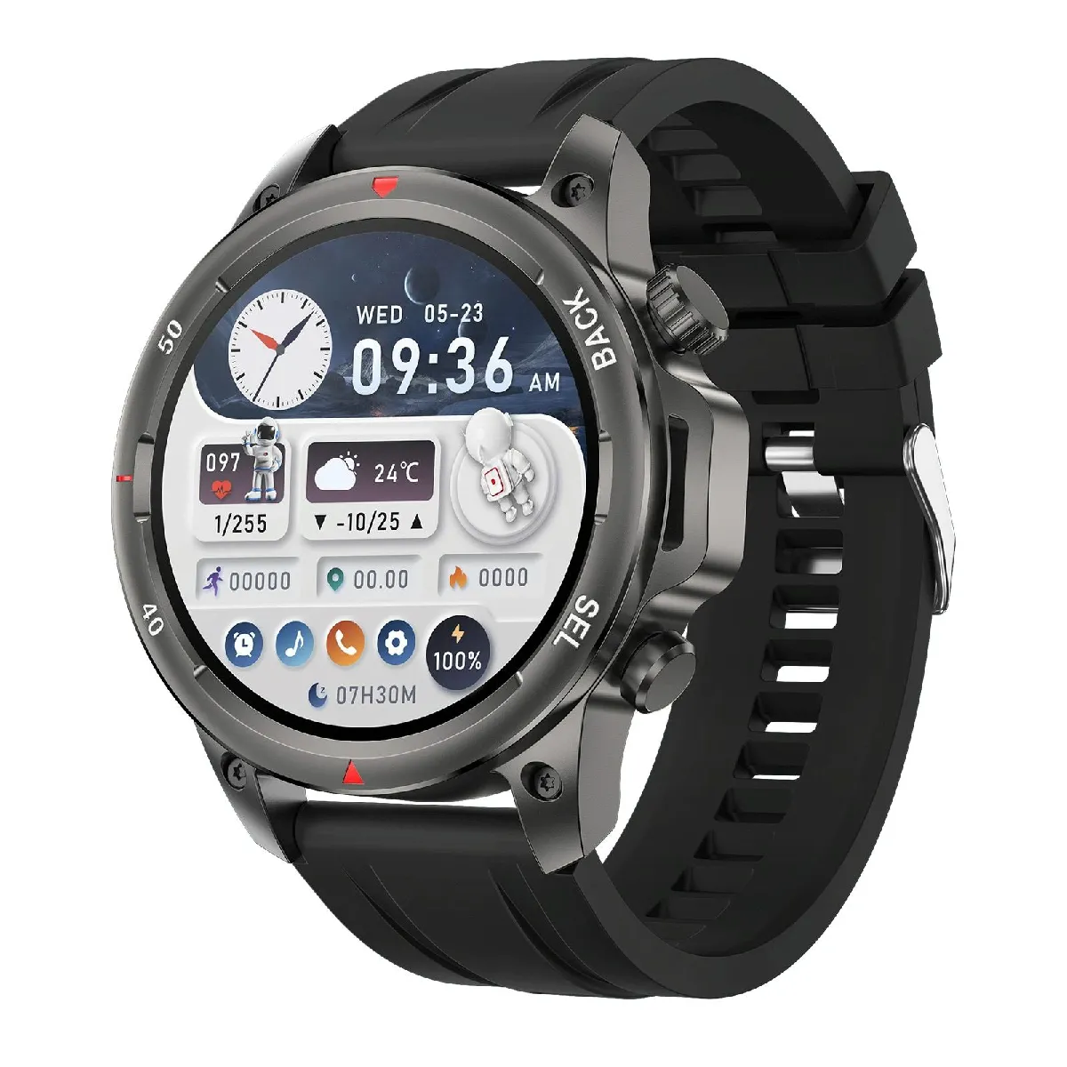 Yonis Noir Montre Connectée Sport Ip67 Bluetooth Santé
