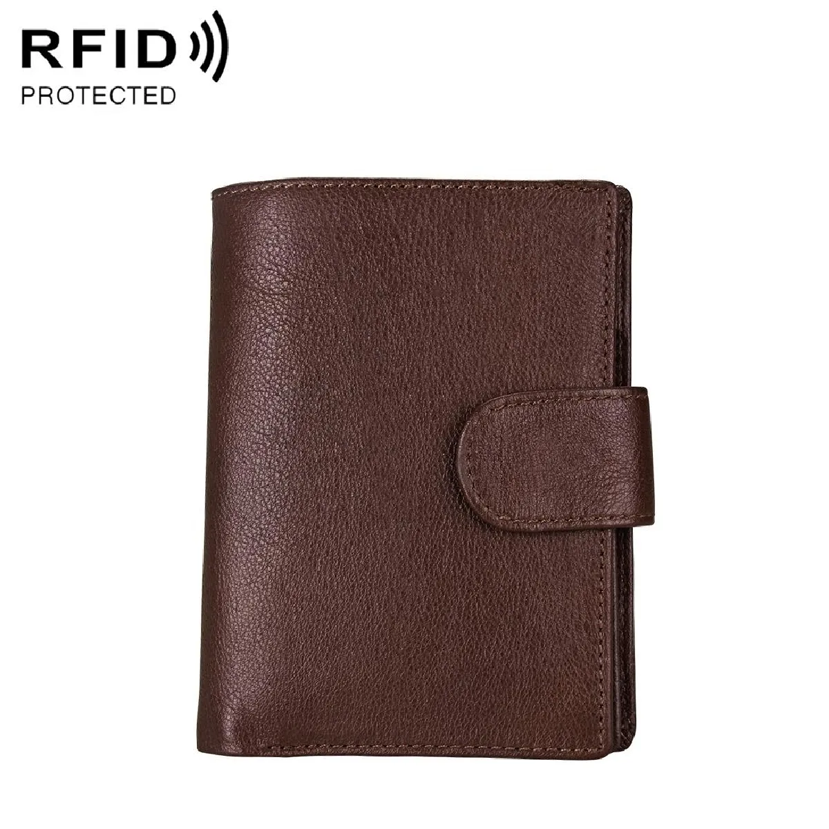 Porte-Carte Homme Portefeuille Protection Magnétique Cuir Anti RFID Marron