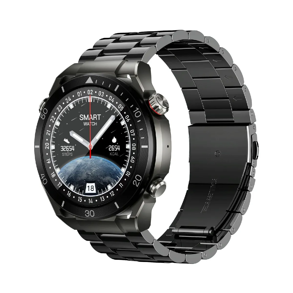 Yonis Argent/Noir Montre Connectée Sport Étanche Bluetooth Santé
