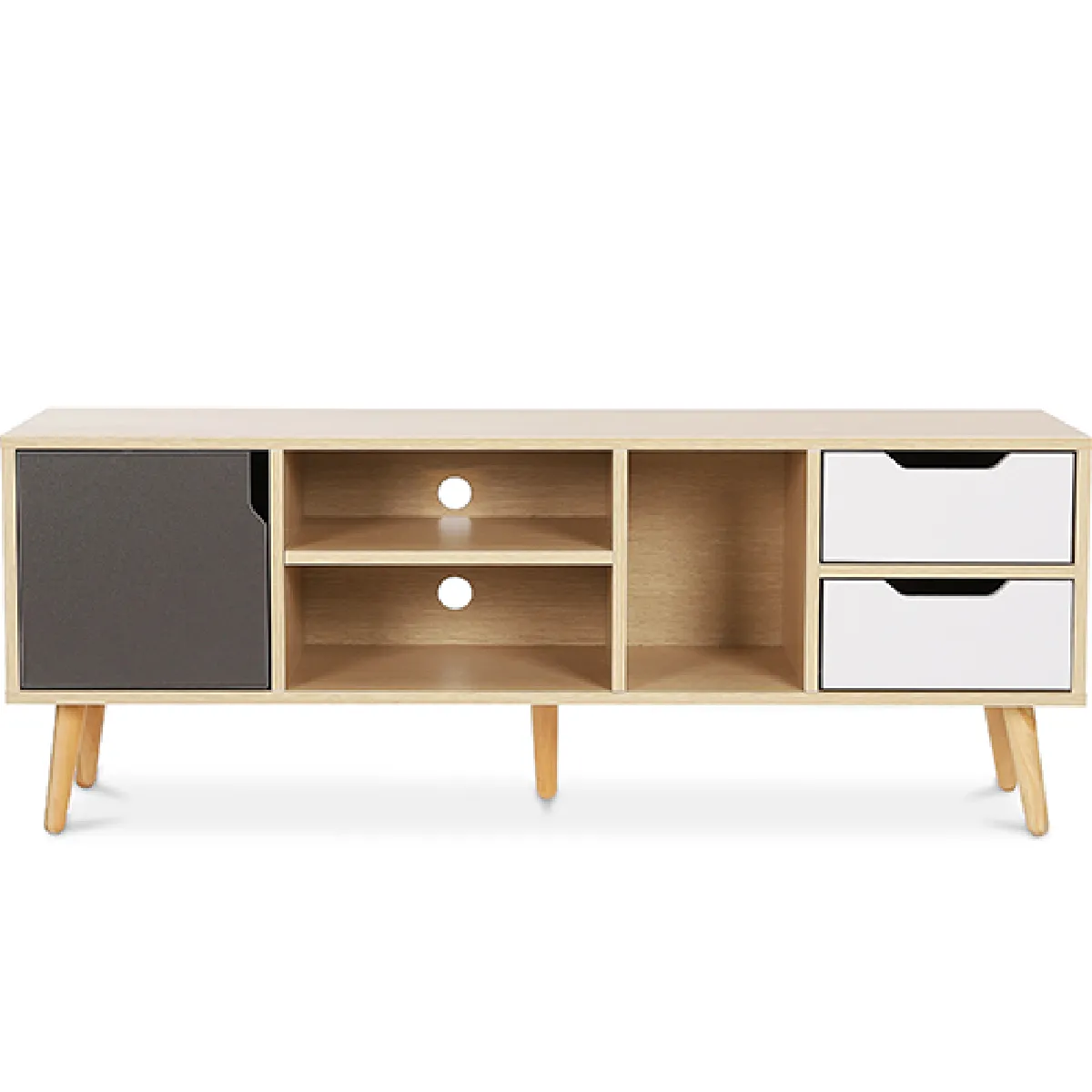 Meuble TV en Bois - Design Scandinave - Aren Gris Meuble TV en Bois - Design Scandinave - Aren Gris