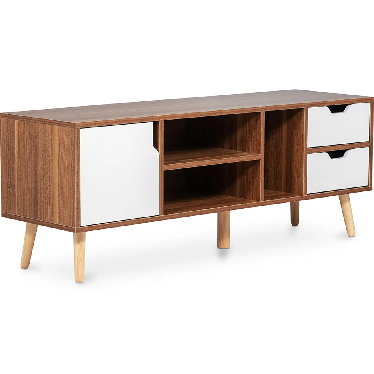 Meuble TV en Bois - Design Scandinave - Lubi Bois naturel Meuble TV en Bois - Design Scandinave - Lubi Bois naturel