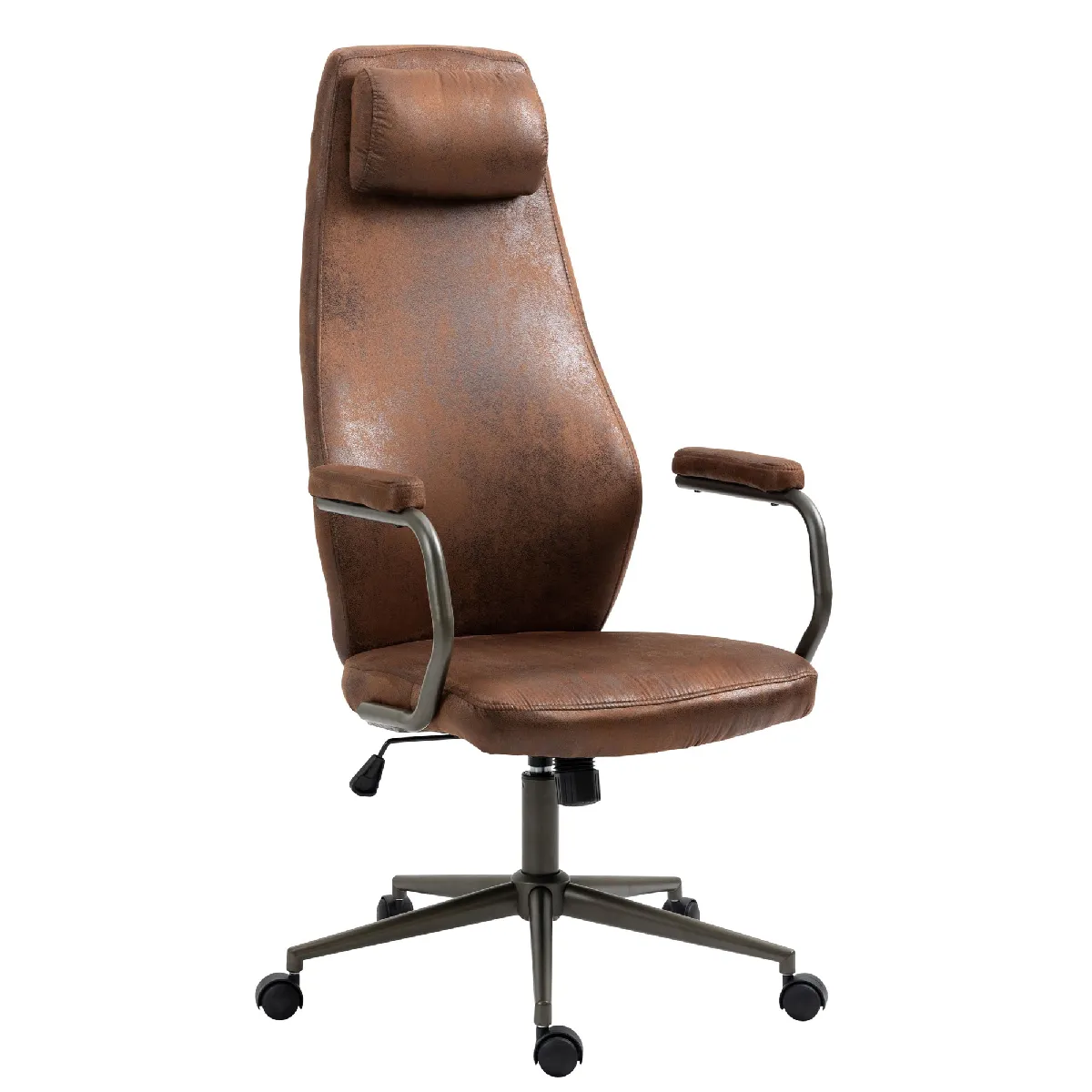 Decoshop26 Fauteuil de bureau rétro - Marron