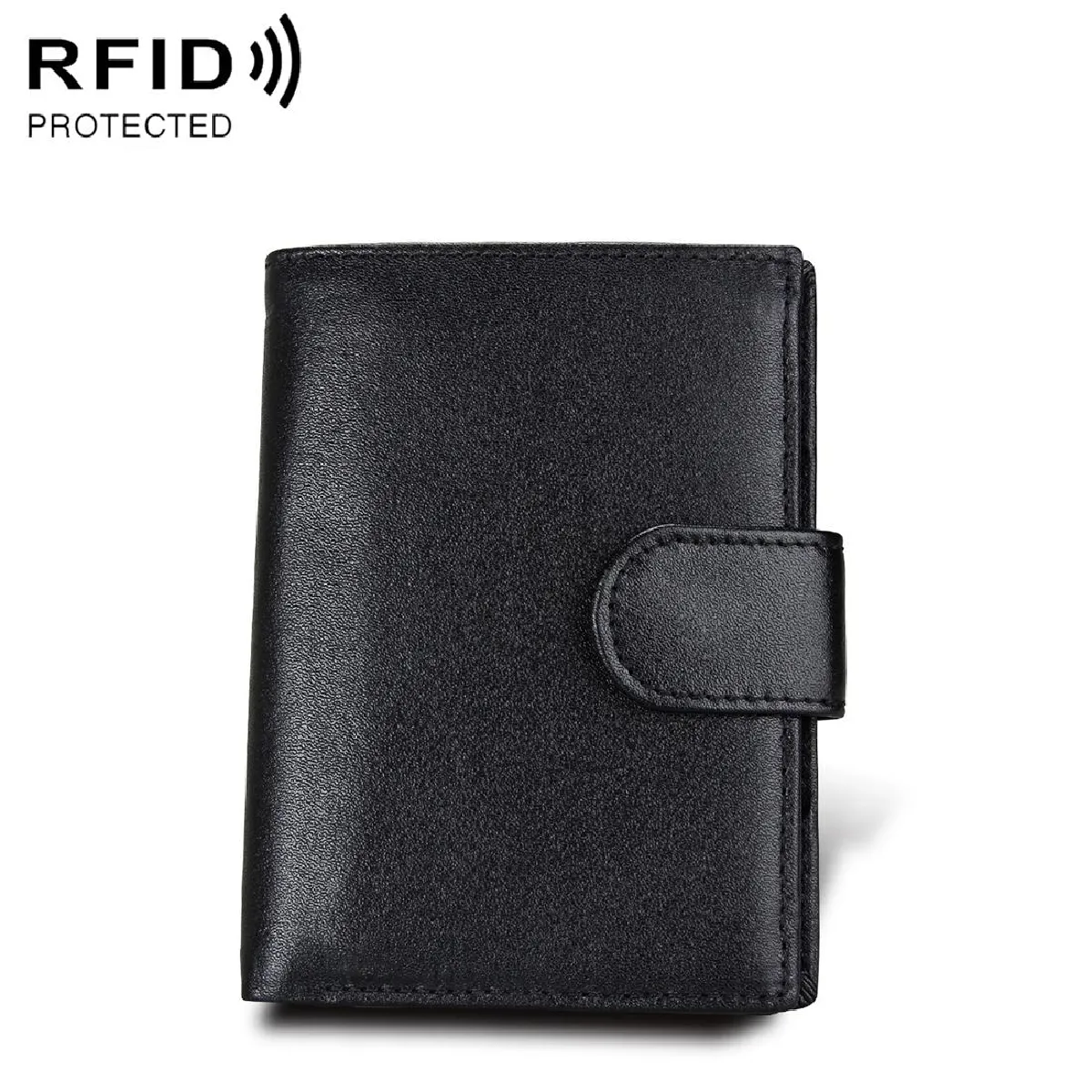 Porte-Carte Homme Portefeuille Protection Magnétique Cuir Anti-Magnet Rfid Noir