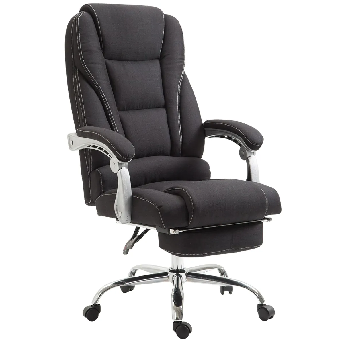 Decoshop26 Fauteuil de bureau avec repose-pieds - Noir