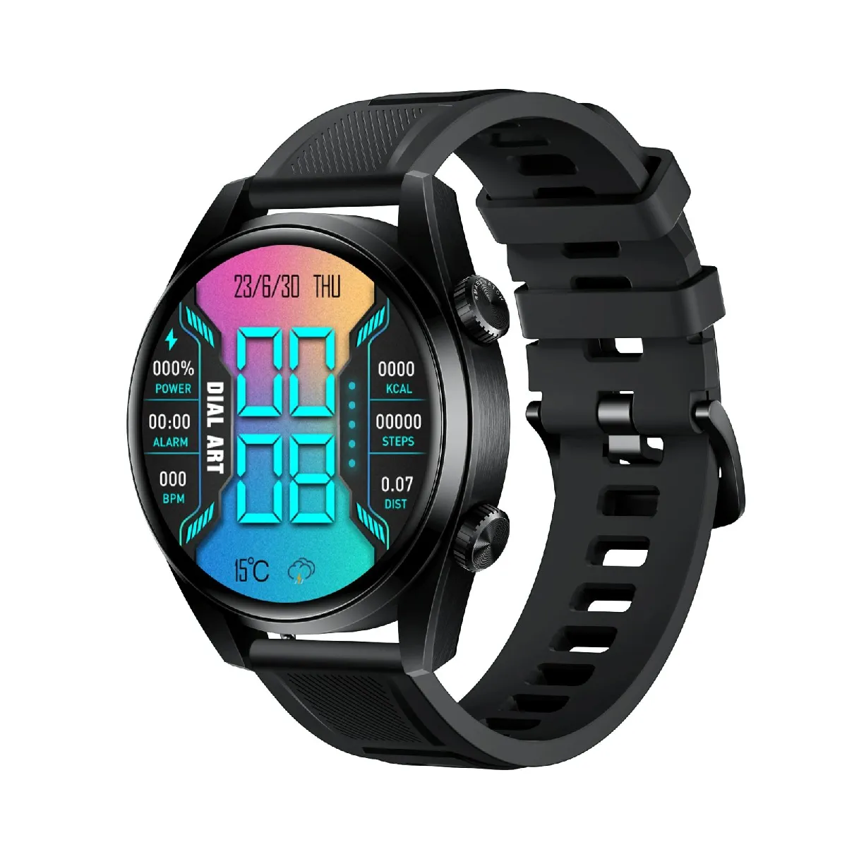 YONIS - Montre Connectée Sport - 1.43 Pouces - Bluetooth - Appels - Noir - Image 2