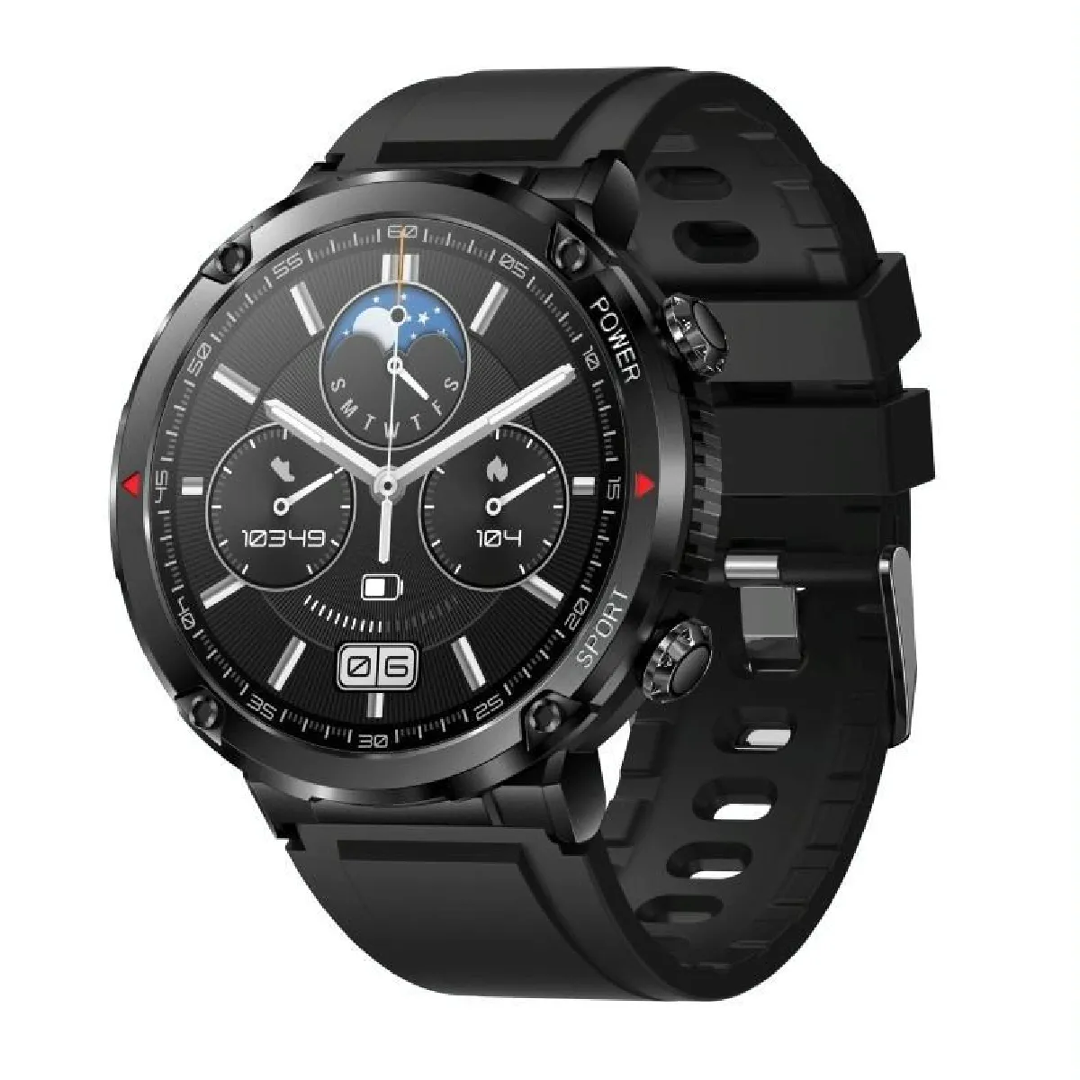 Yonis Noir Montre Connectée Sport Étanche Bluetooth Musique