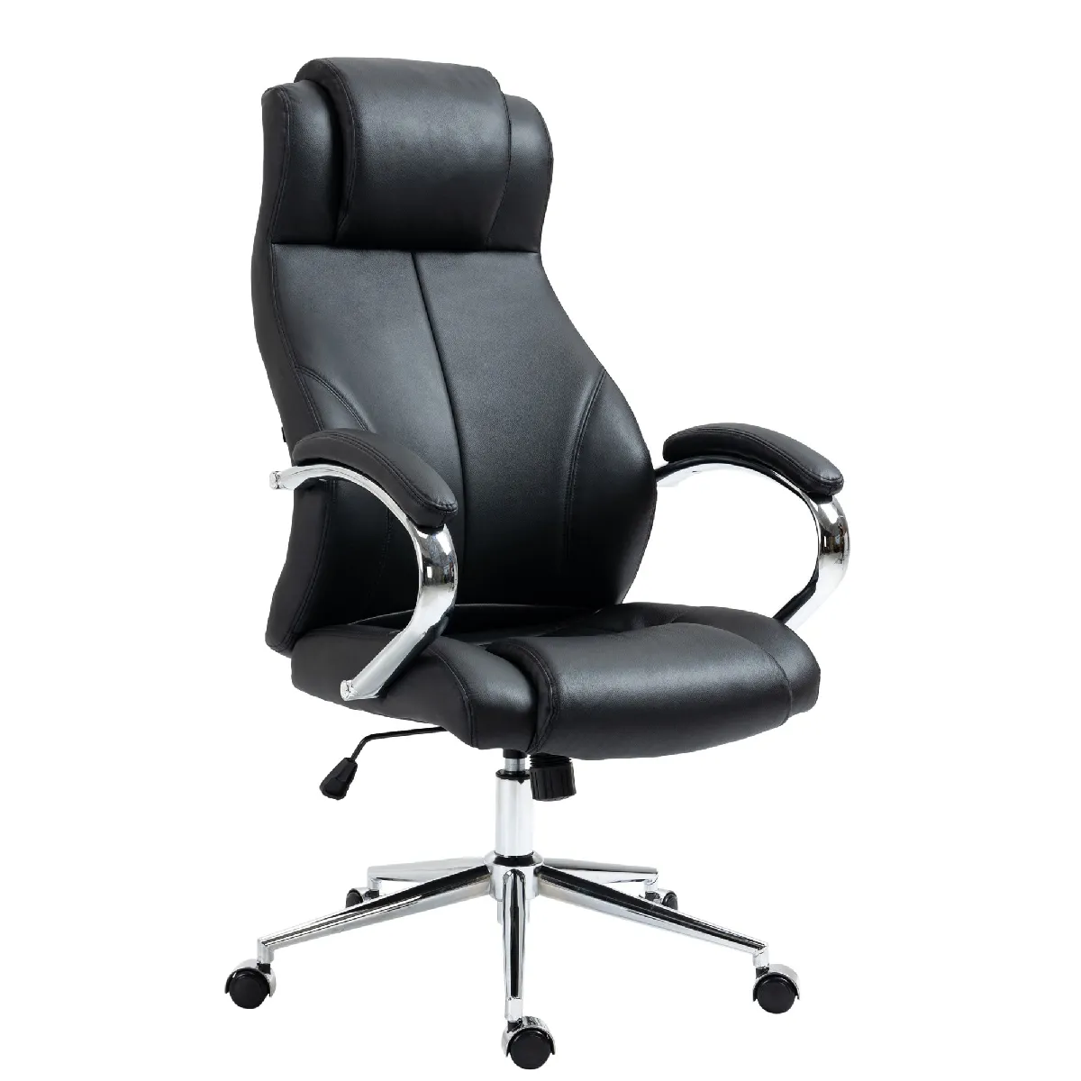Decoshop26 Fauteuil de bureau cuir - Noir
