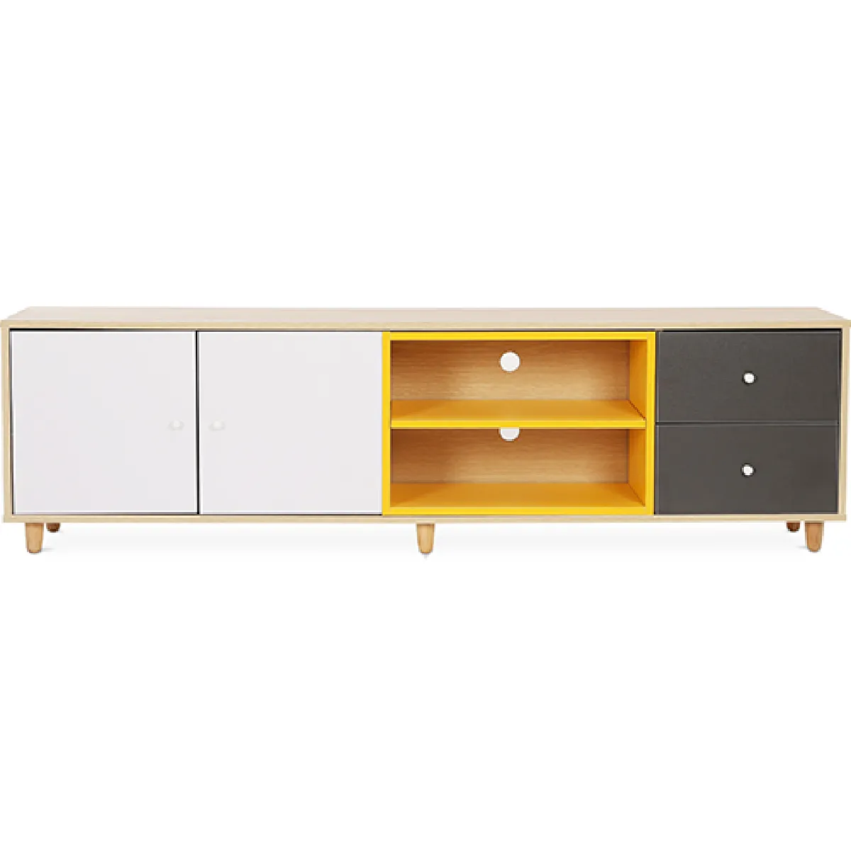 Meuble TV en Bois - Design Scandinave - Bena Multicolore