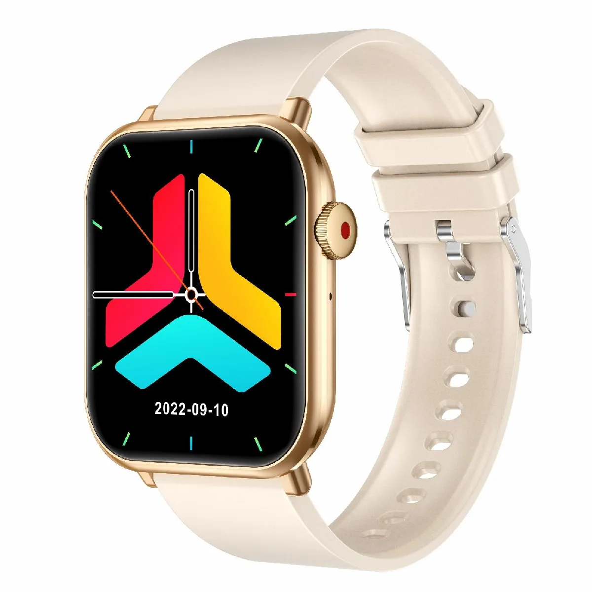 Yonis Beige Montre Connectée Avec Appels Bluetooth - 1,96 Pouces
