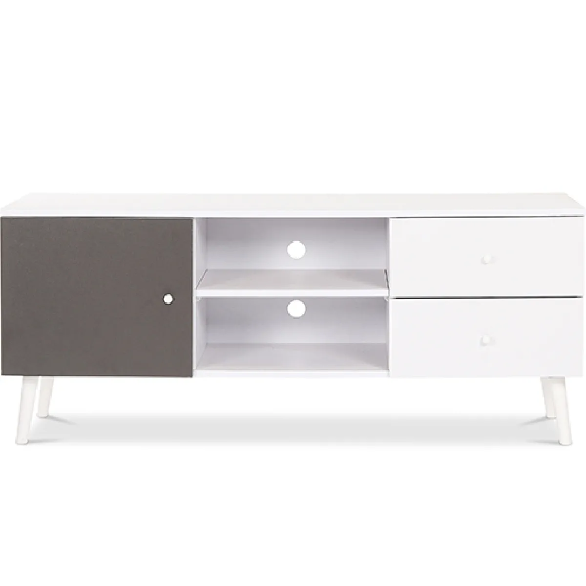 Meuble TV en Bois - Design Scandinave - Norman Gris Meuble TV en Bois - Design Scandinave - Norman Gris