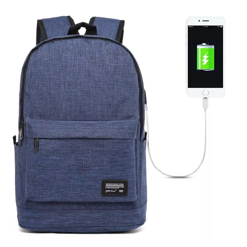 Yonis Bleu Sac À Dos Pc Avec Port Usb - 15,6 Pouces
