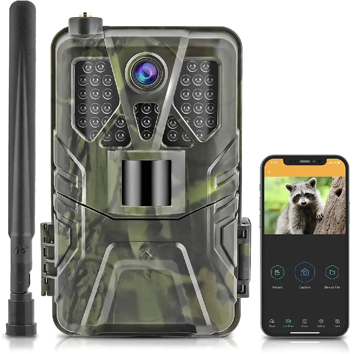 Caméra de Chasse 4G 4K 36MP Avec Panneau Solaire + Chargeur+