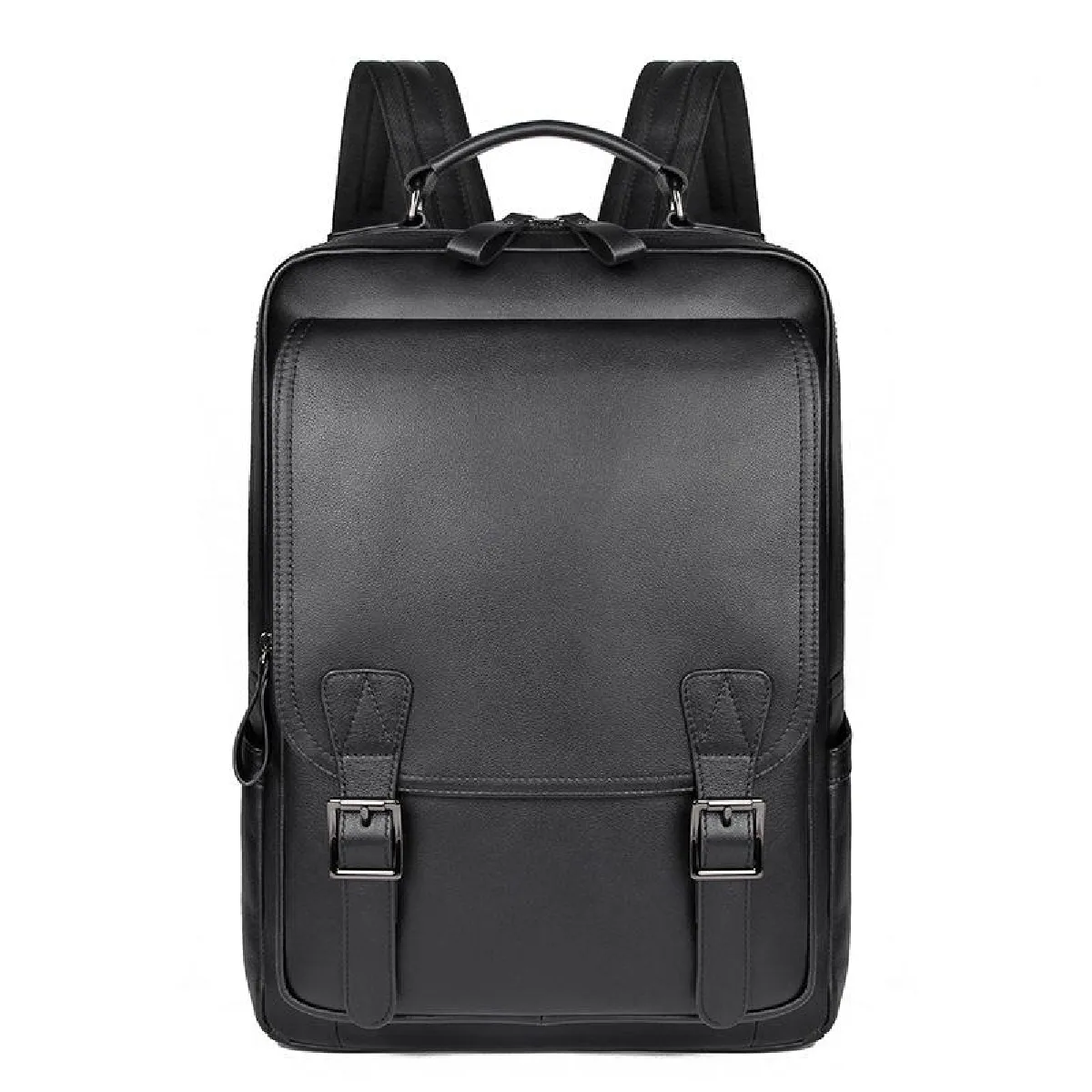 Yonis Homme Noir Sac À Dos Ordinateur Cuir Grande Capacité