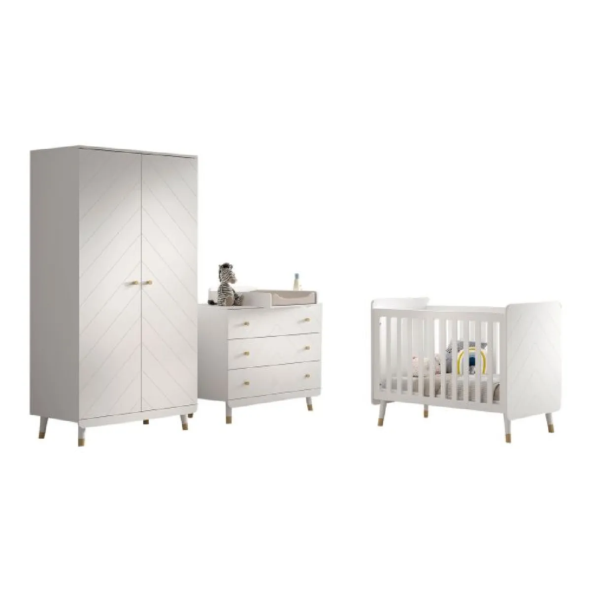 VIPACK Ensemble Chambre Bébé Billy 4 Pièces - Blanc VIPACK Ensemble Chambre Bébé Billy 4 Pièces - Blanc