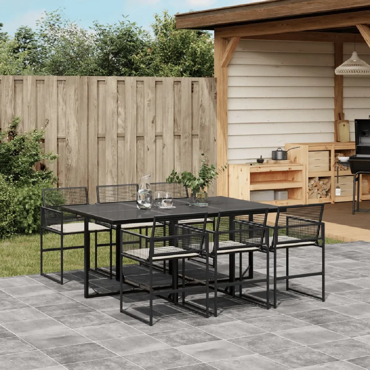 vidaXL Salon de jardin coussins 7 pcs - vue 3
