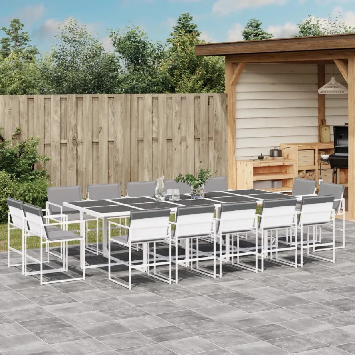 vidaXL Ensemble à manger de jardin 15 pcs - vue 6