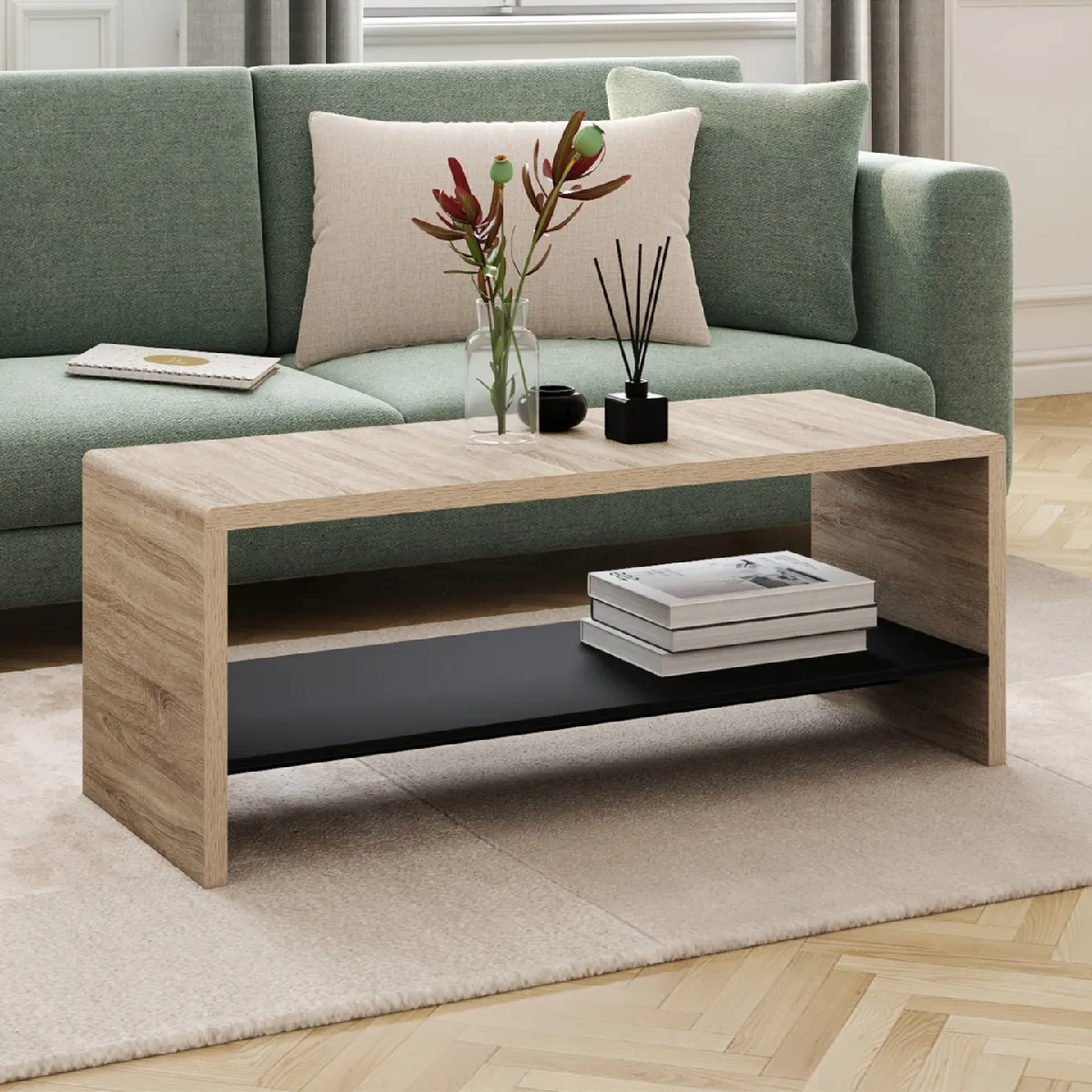 Comparer les prix de MARKET Table Basse AMBRE Double Plateau