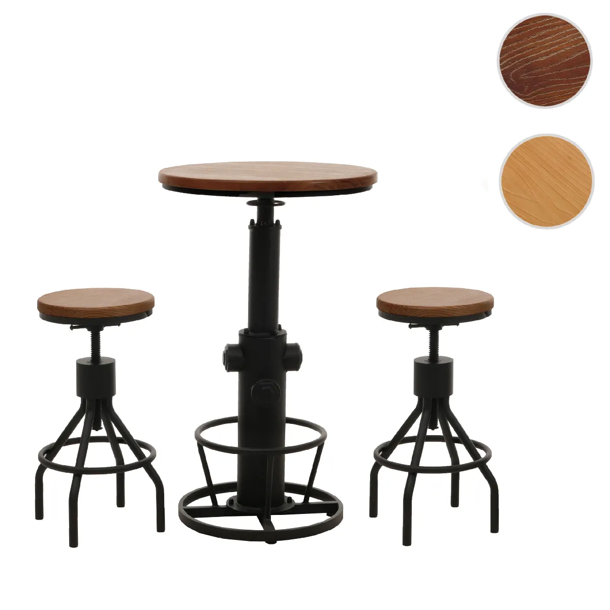 Mendler Ensemble bar table + 2 tabourets - Marron Mendler Ensemble bar table + 2 tabourets - Marron
