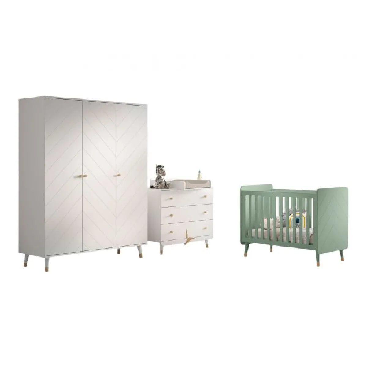 VIPACK Billy Commode Armoire - Lit Bébé vert VIPACK Billy Commode Armoire - Lit Bébé vert