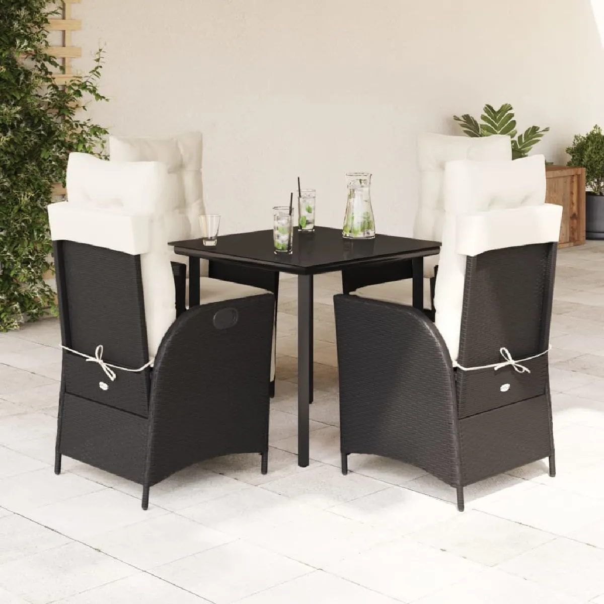 vidaXL Ensemble à manger de jardin coussins 5pcs Résine tressée 3278021 - vue 6