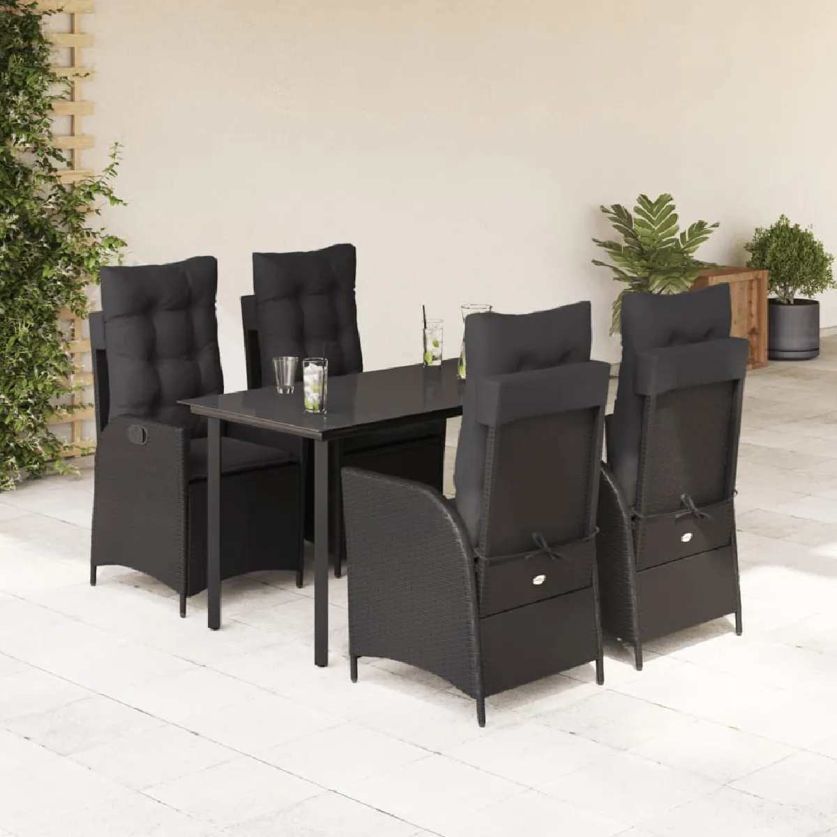 vidaXL Ensemble à Manger Jardin 5pcs Résine Tressée - vue 2