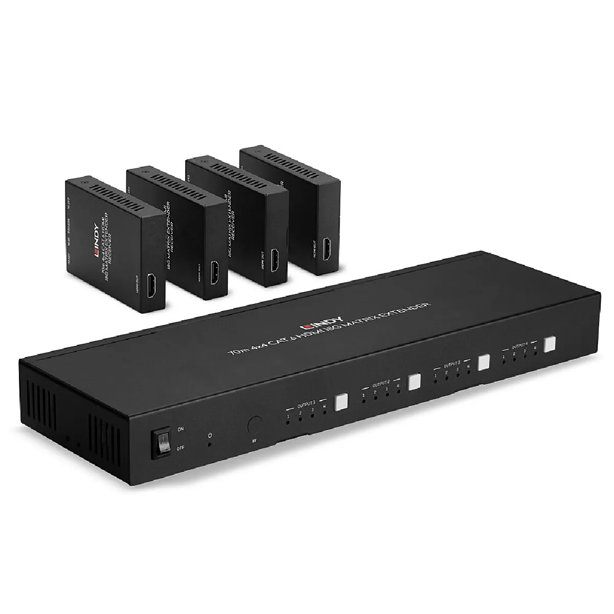 Extenseur AV Matrix 4x4 HDMI 4K60 Lindy 38328 70m Cat6 - Image 3