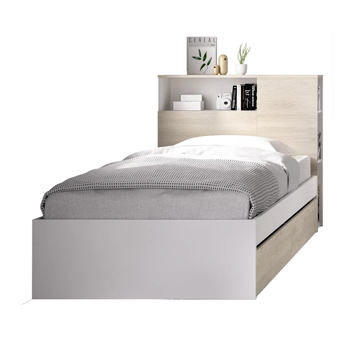 Tête de Lit | Panneau de tête pour lit Moderne à LED Cappuccino 180x5x78/88 cm Similicuir